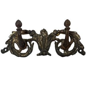 Antique Vintage Brass Hook Ornate Double Hook Wall Hook Coat Hat Purse Hanger